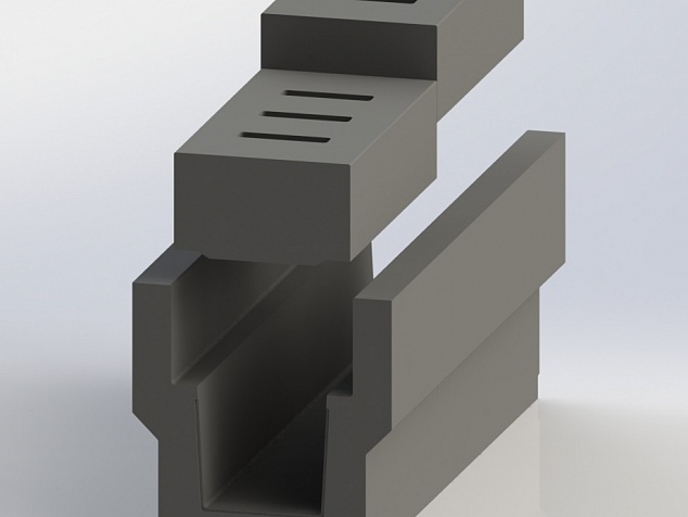 Бетонный лоток с обоймой и бетонной решеткой класса E